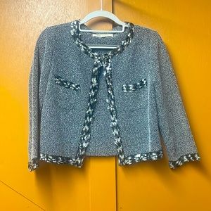 Steve Madden Womens Sequin Dress Cardigan Gray and Black Tones